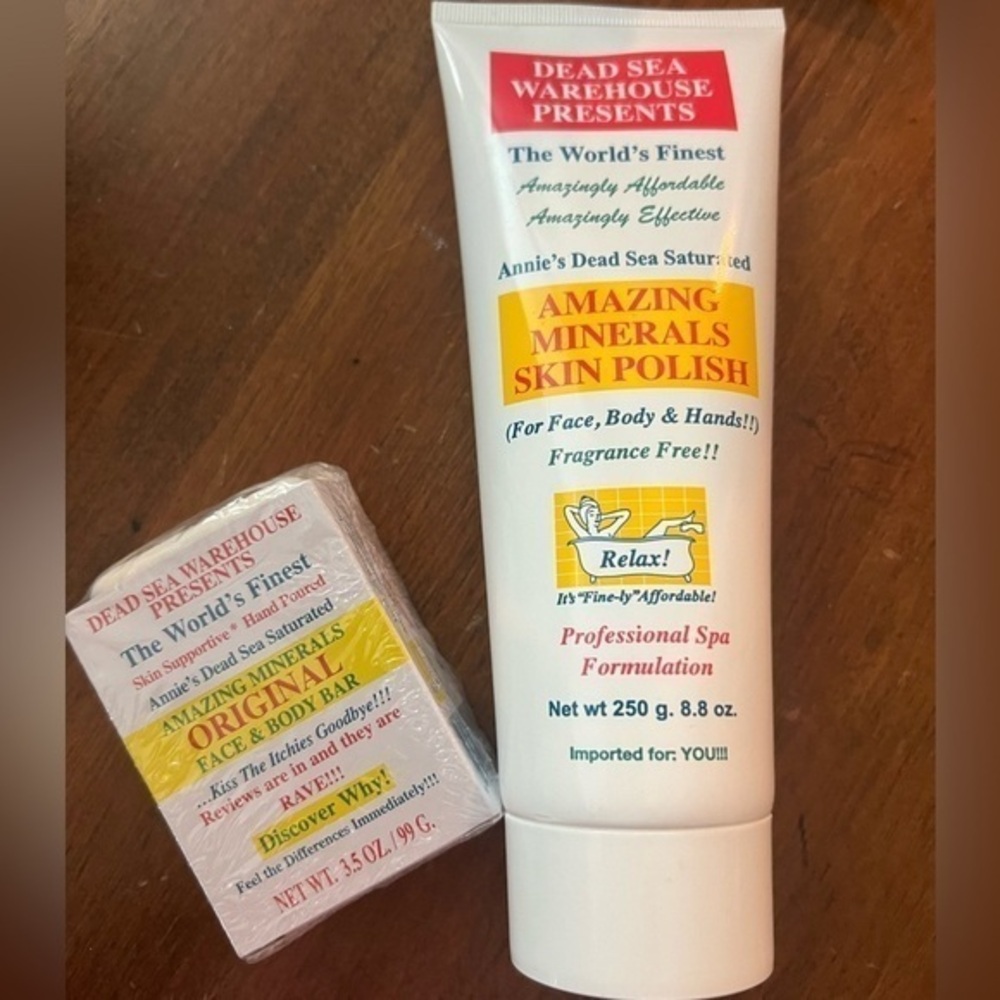 🆕Dead Sea Warehouse**Amazing Minerals Skin Polish & Soap**Dead Sea Salt Scrub**